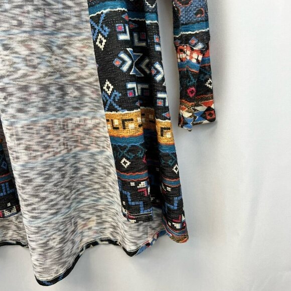 Eyeshadow Womens Cardigan Sweater Multicolor Southwestern Open Front Flyaway S - Picture 7 of 11